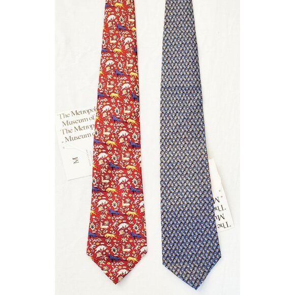 2 NWT The Metropolitan Museum of Art Mens Neck Ties Tie Geometric Animals Floral - Picture 5 of 10